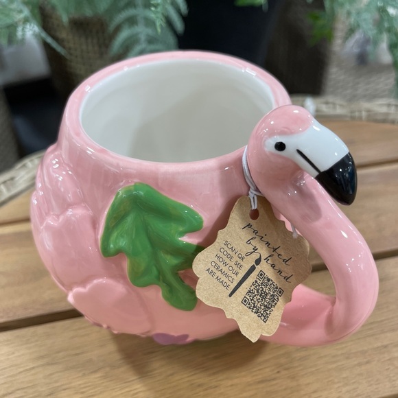 Pink Flamingo Figural Lang Handpainted Ceramic Coffee Mug NWT - Picture 4 of 6